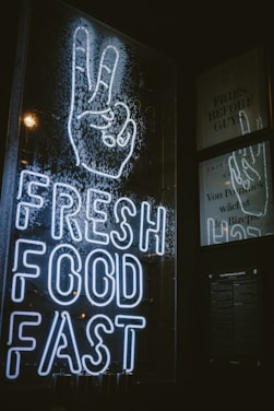fresh food fast neon light signage