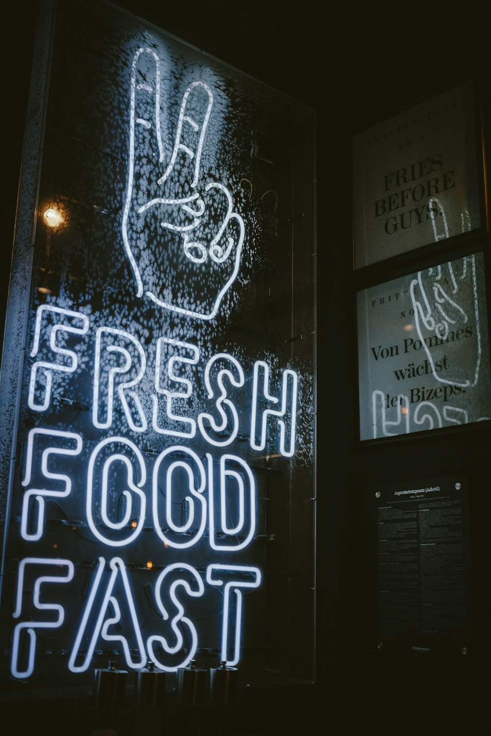 fresh food fast neon light signage