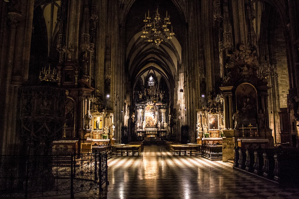 brown cathedral interior view