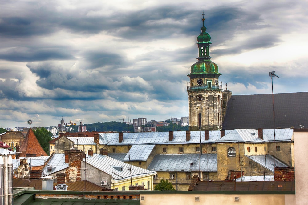 aerial photography of city during cloudy sky