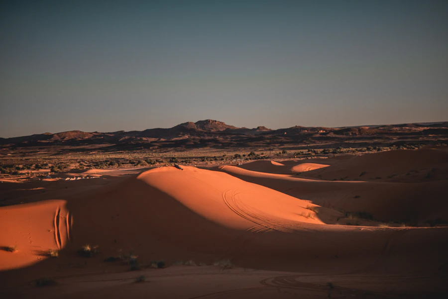Vue aérienne du désert du Sahara, Maroc