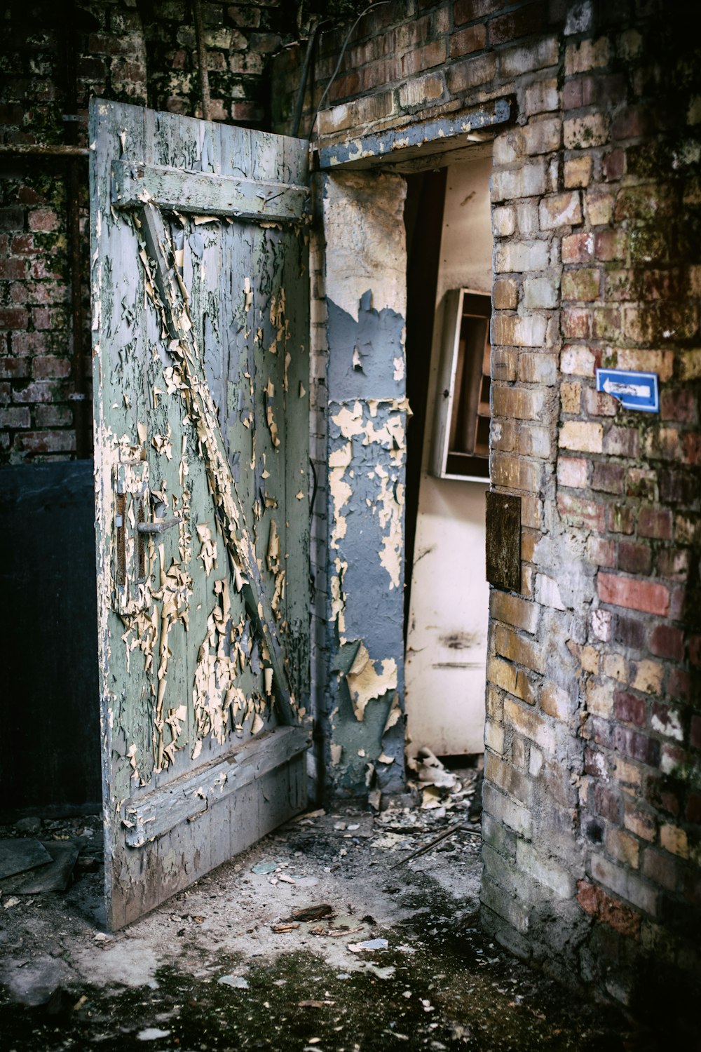 opened wooden door