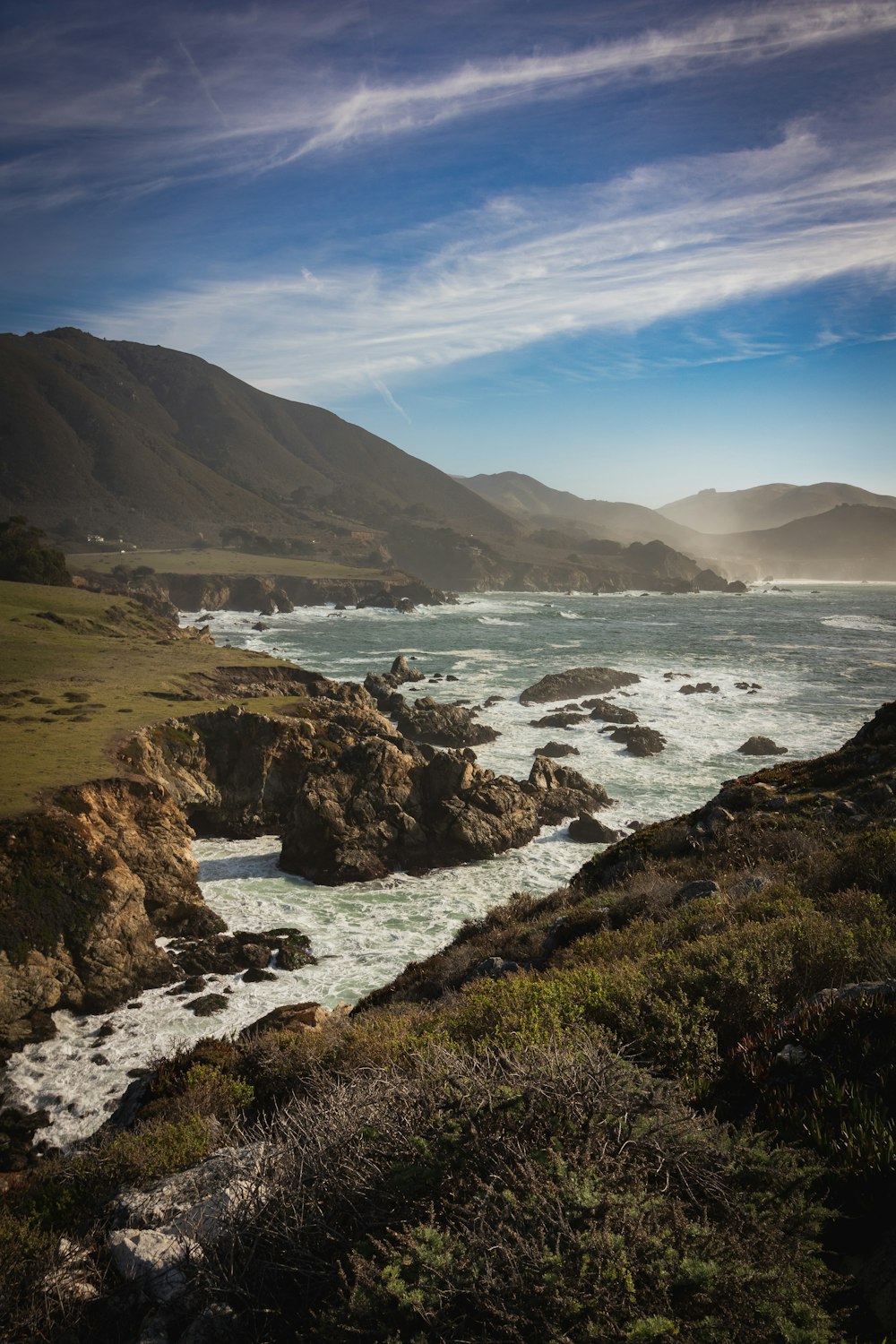 body of water between mountains