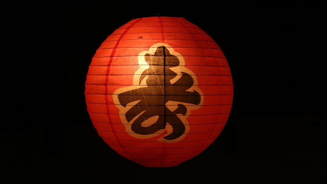 red and black paper lantern, Light