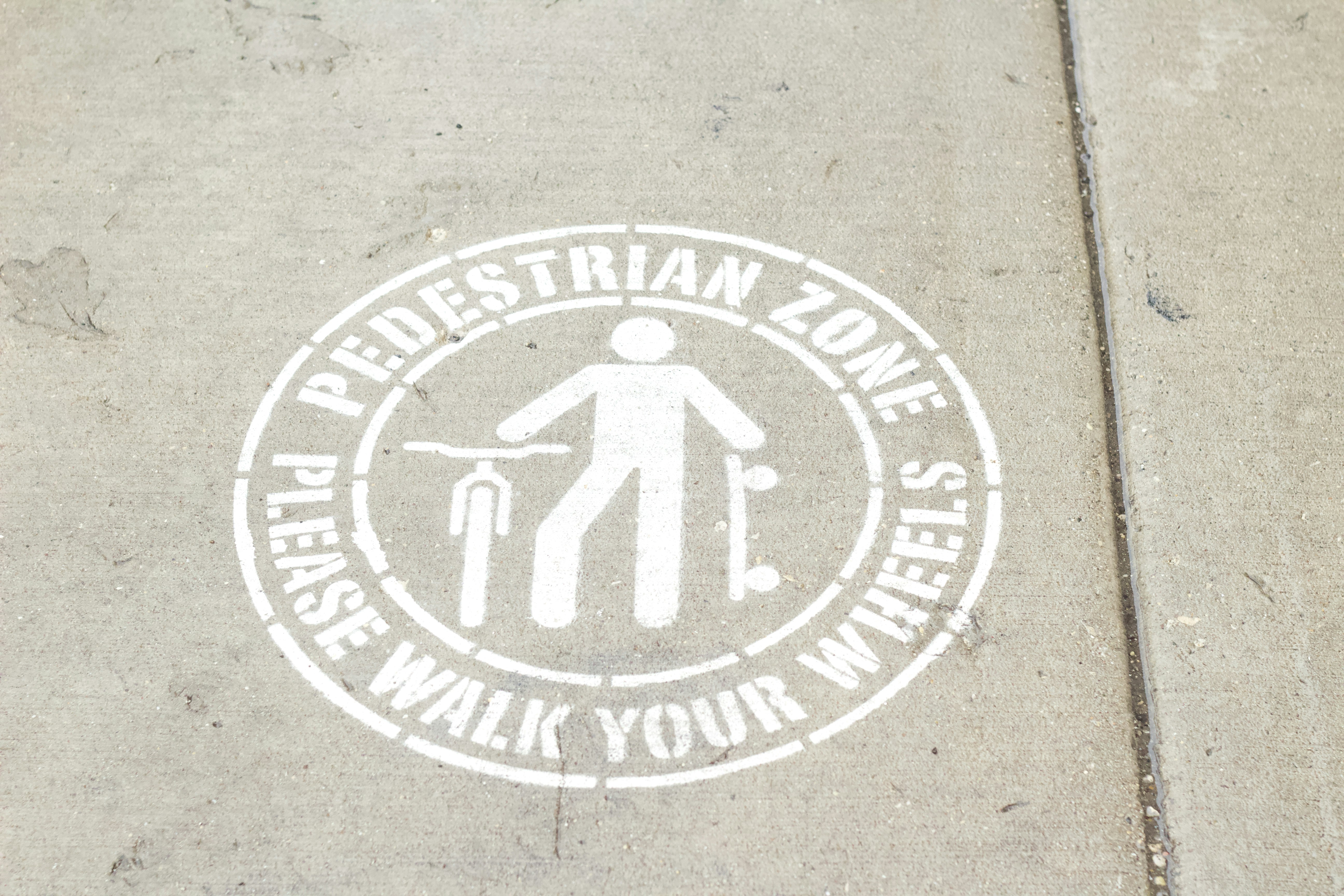 pedestrian zone road sign