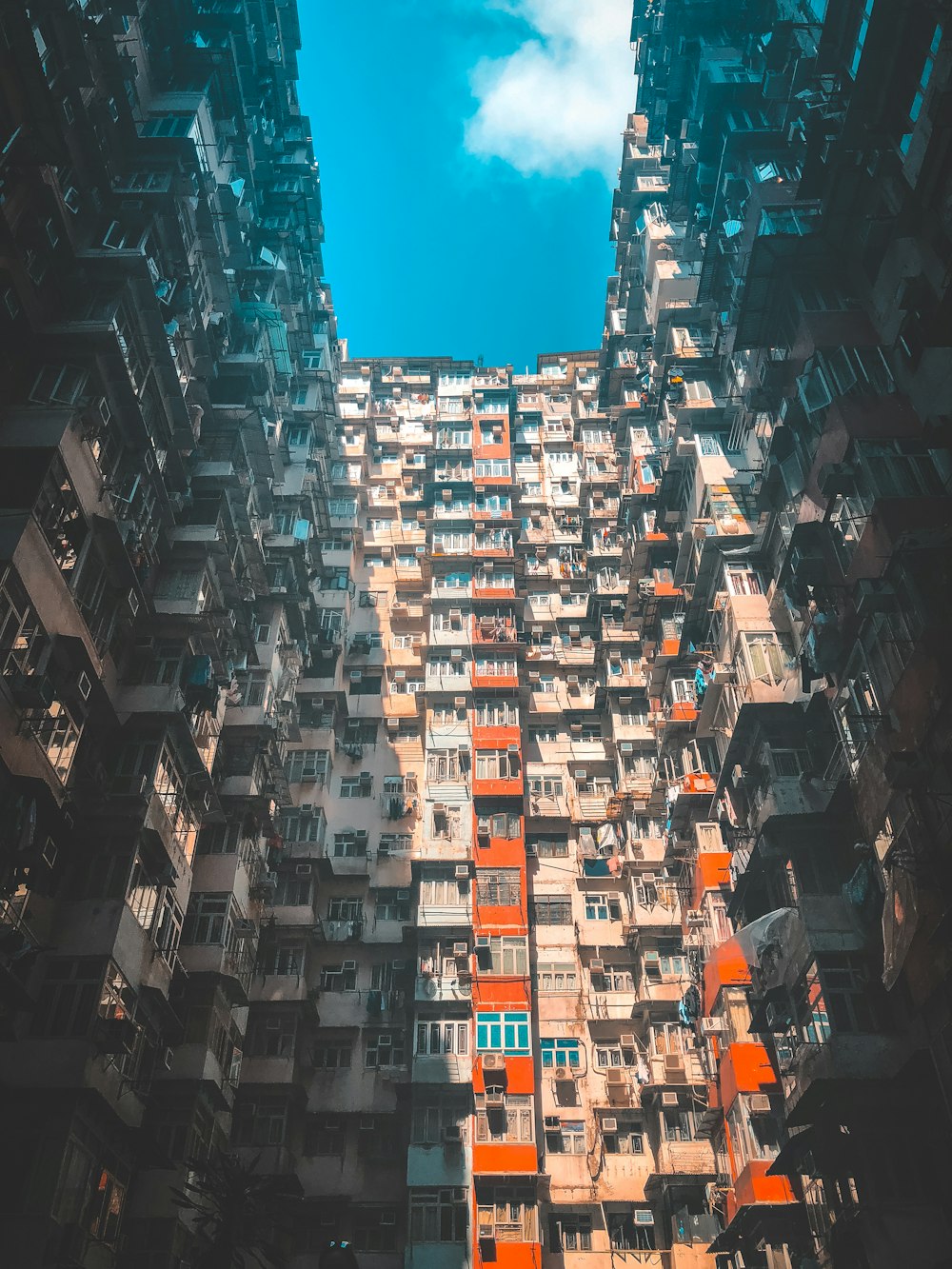 low angle photography of high-rise buildings