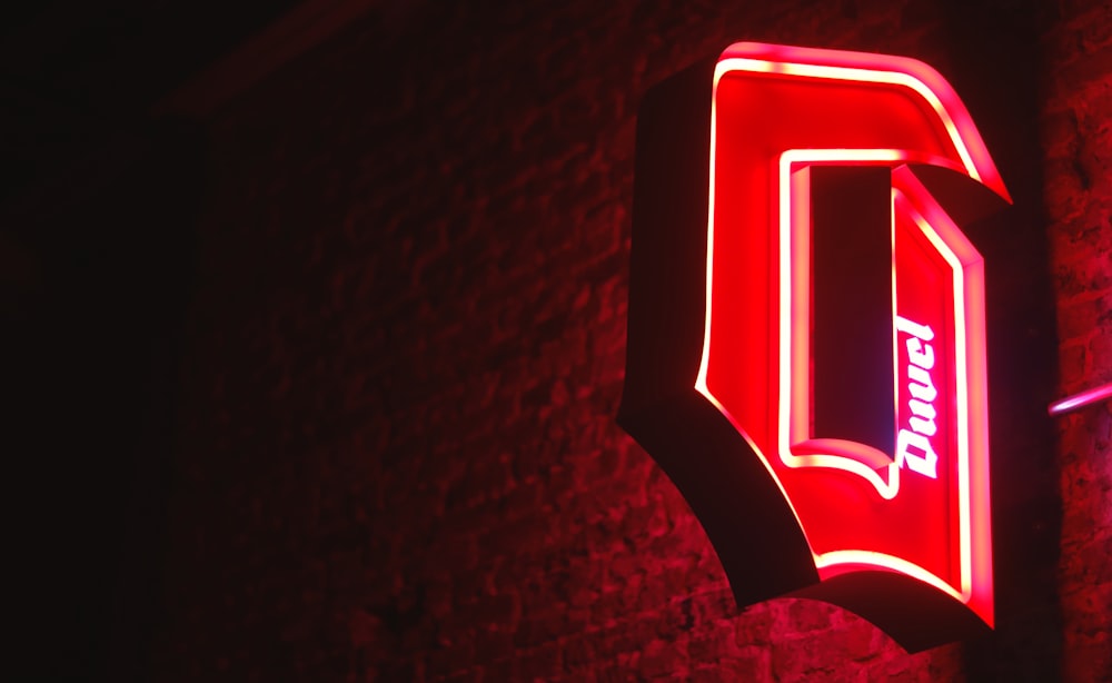 red Duvel neon signage