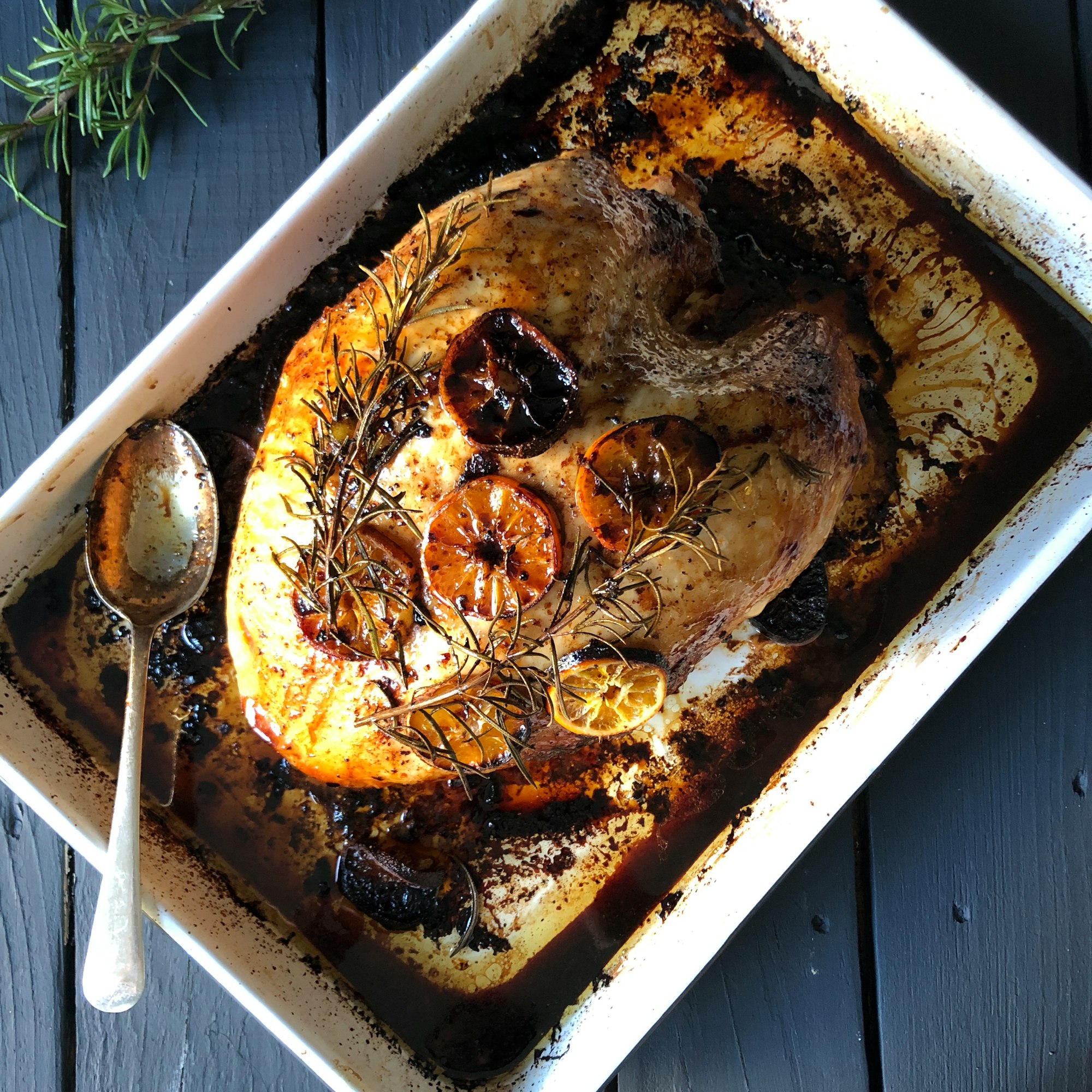 Christmas turkey - a beautiful roasted turkey crown ready for the Christmas table