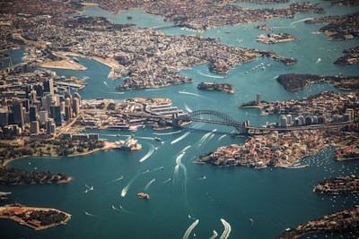 aerial photography of bridge