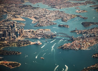 aerial photography of bridge