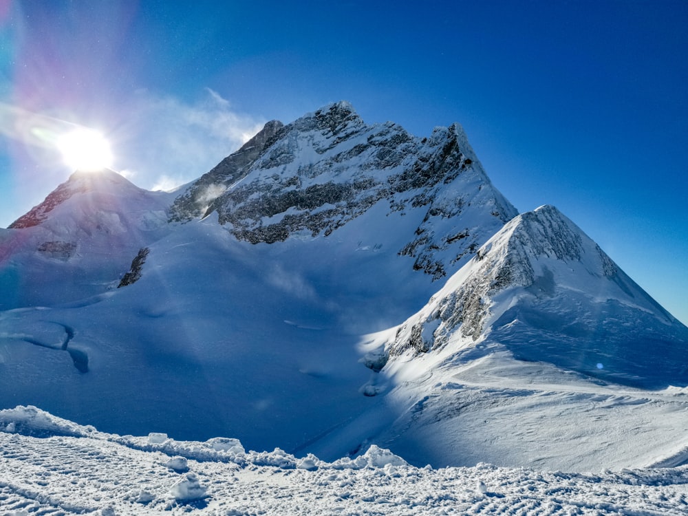 mountains covered with snow