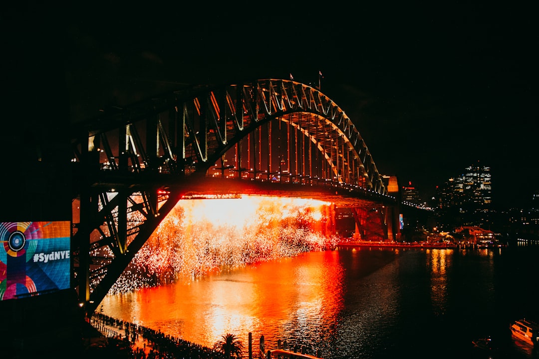 lighted bridge during nighttime