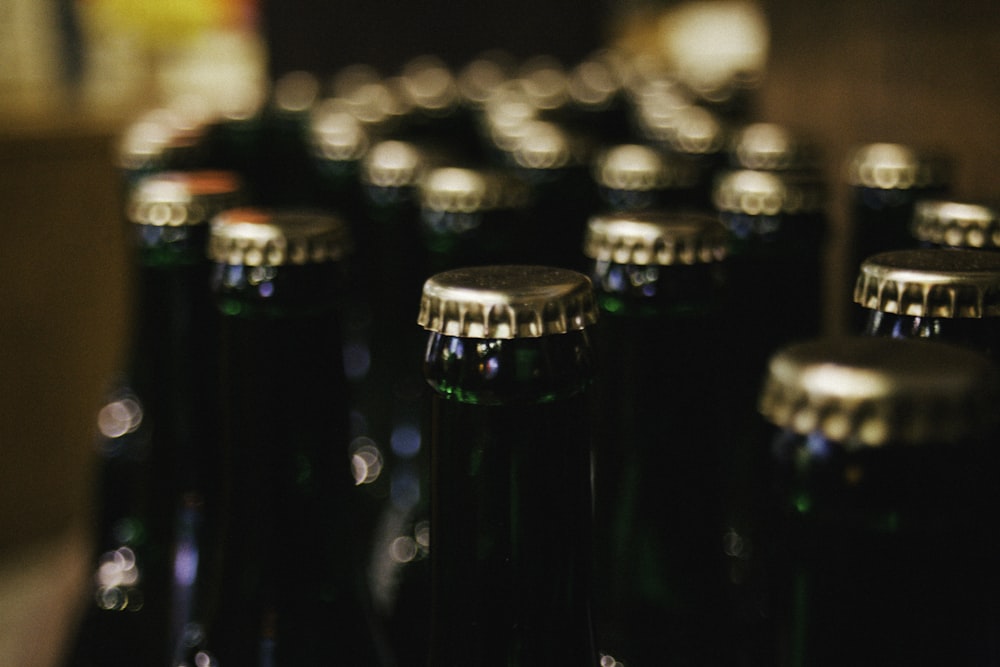 close-up photo of bottles with lids