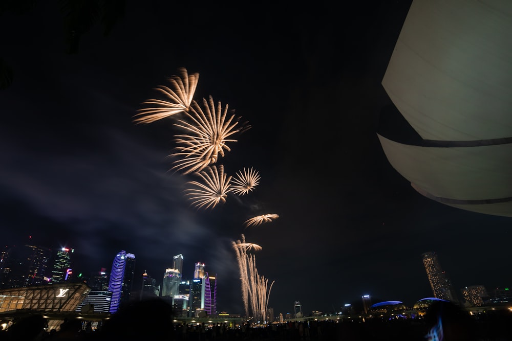 wide angle photography of fireworks
