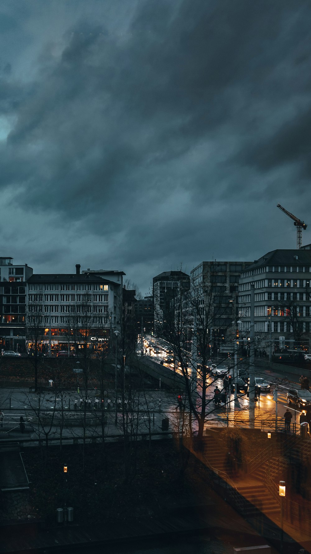 buildings under gray sky