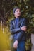 man in black leather zip jacket