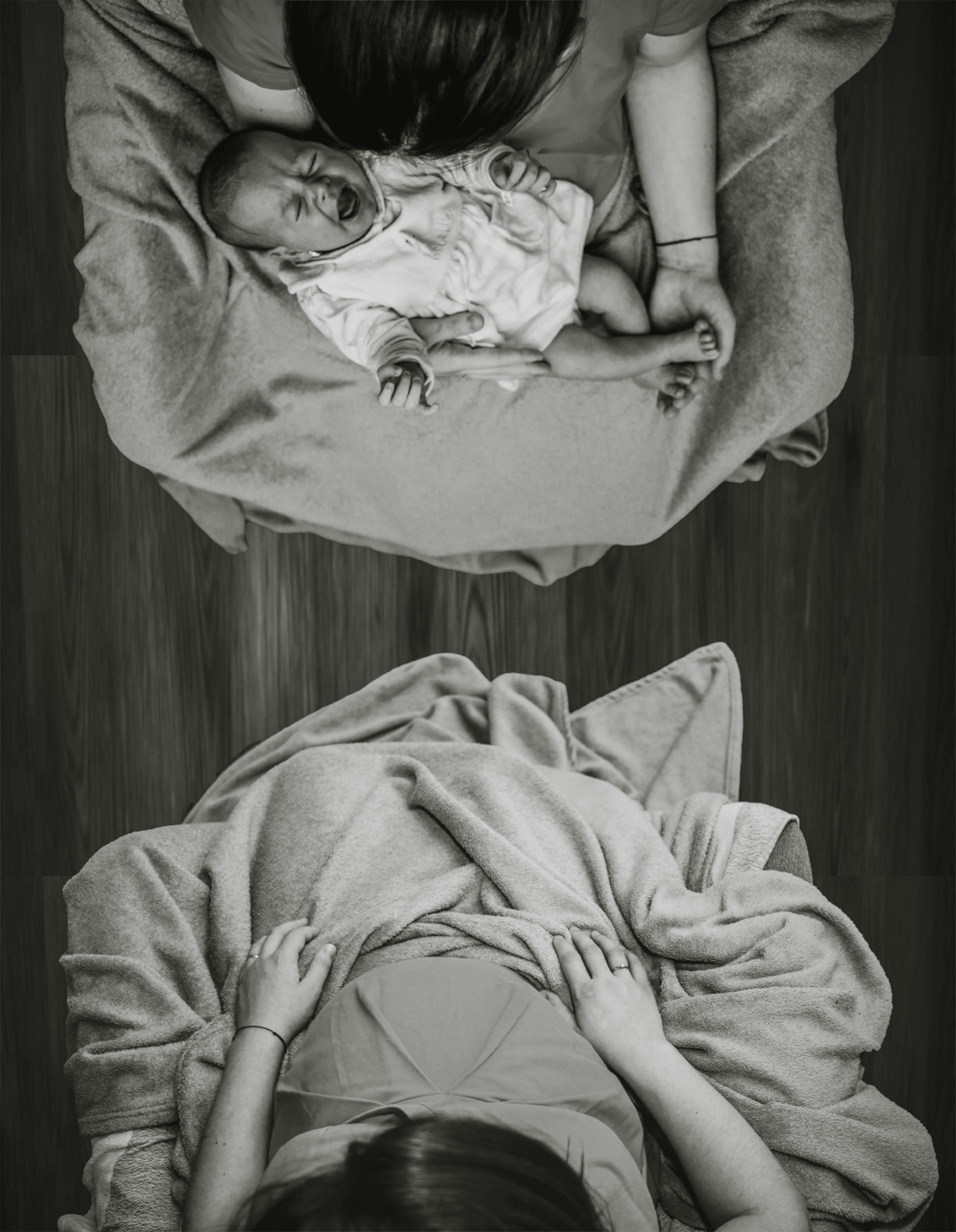 This shot is supposed to empathise a metaphor of the baby that was inside the womb and now it is kept in mother’s hands. The emotion of the baby suggests the struggle with the new environment.