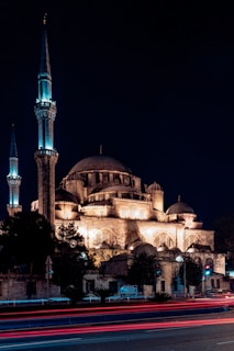 brown concrete dome temple during nighttime