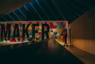 silhouette of person standing inside building