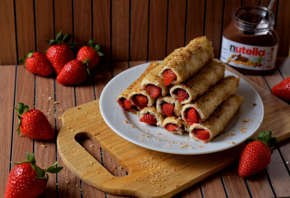fried food with strawberry