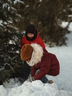 Children playing in stylish seasonal wear