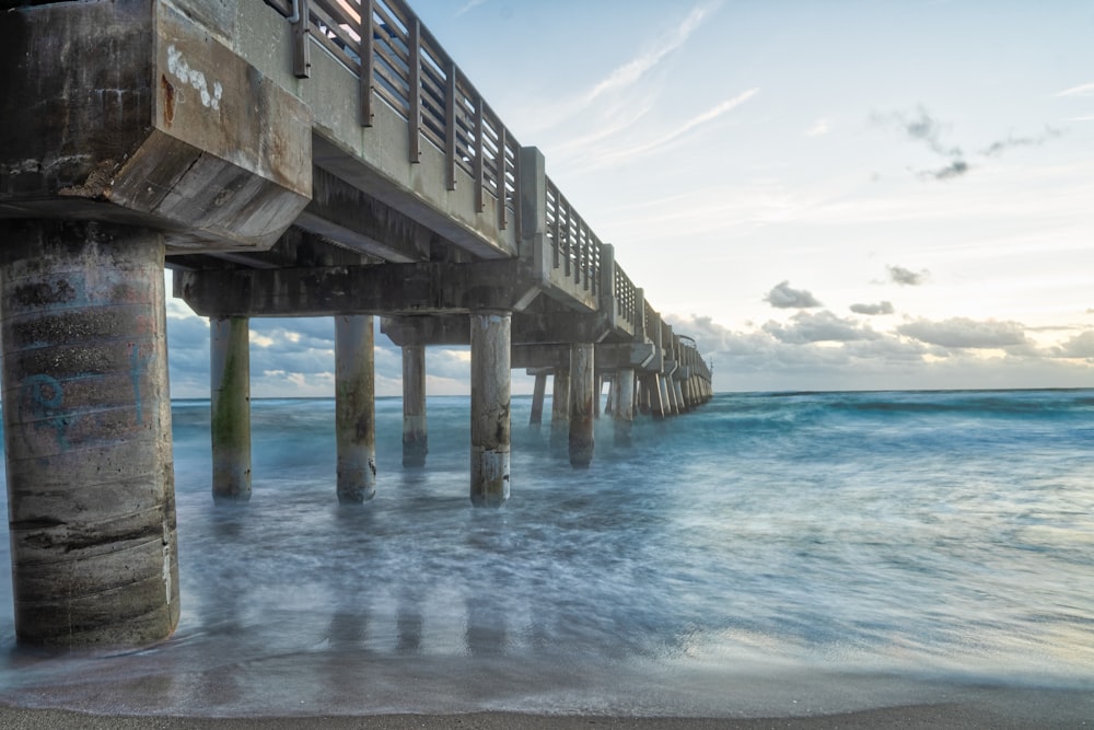 concrete dock on beach