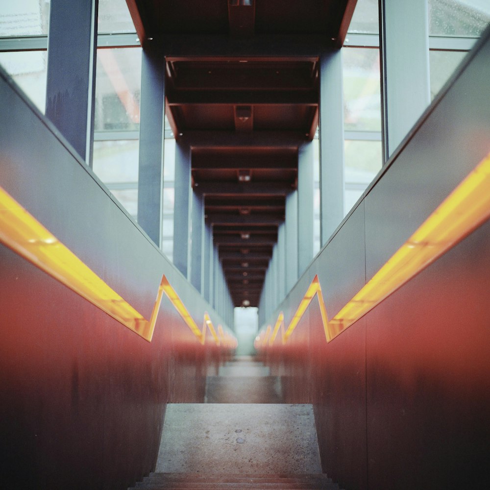 high-angle photography of stair