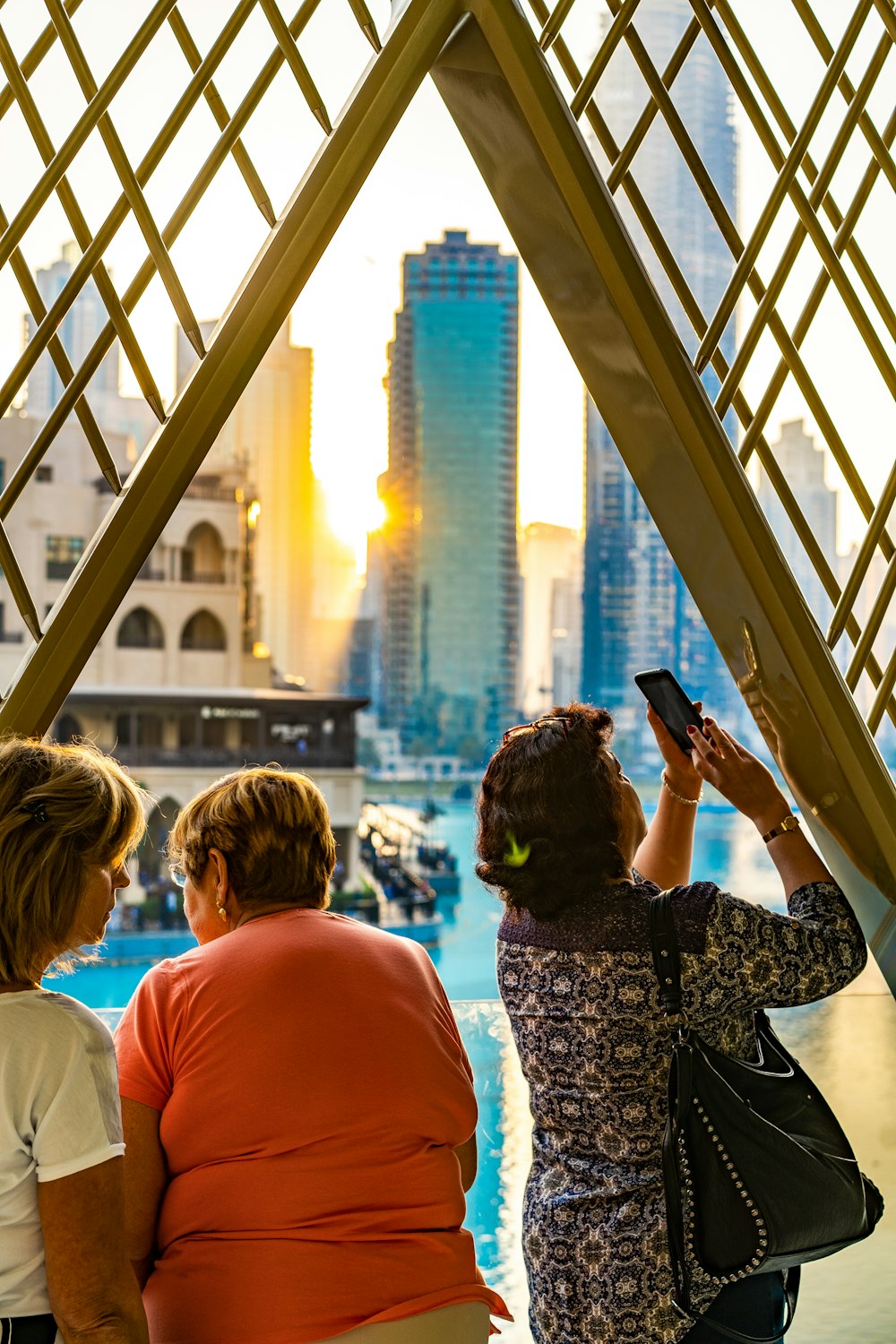 three woman inside building