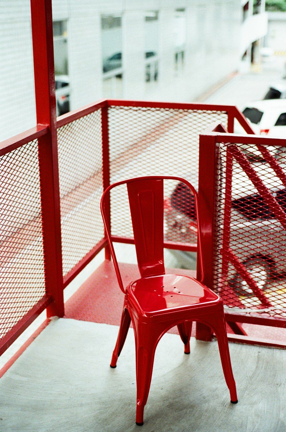 red chair near stairs