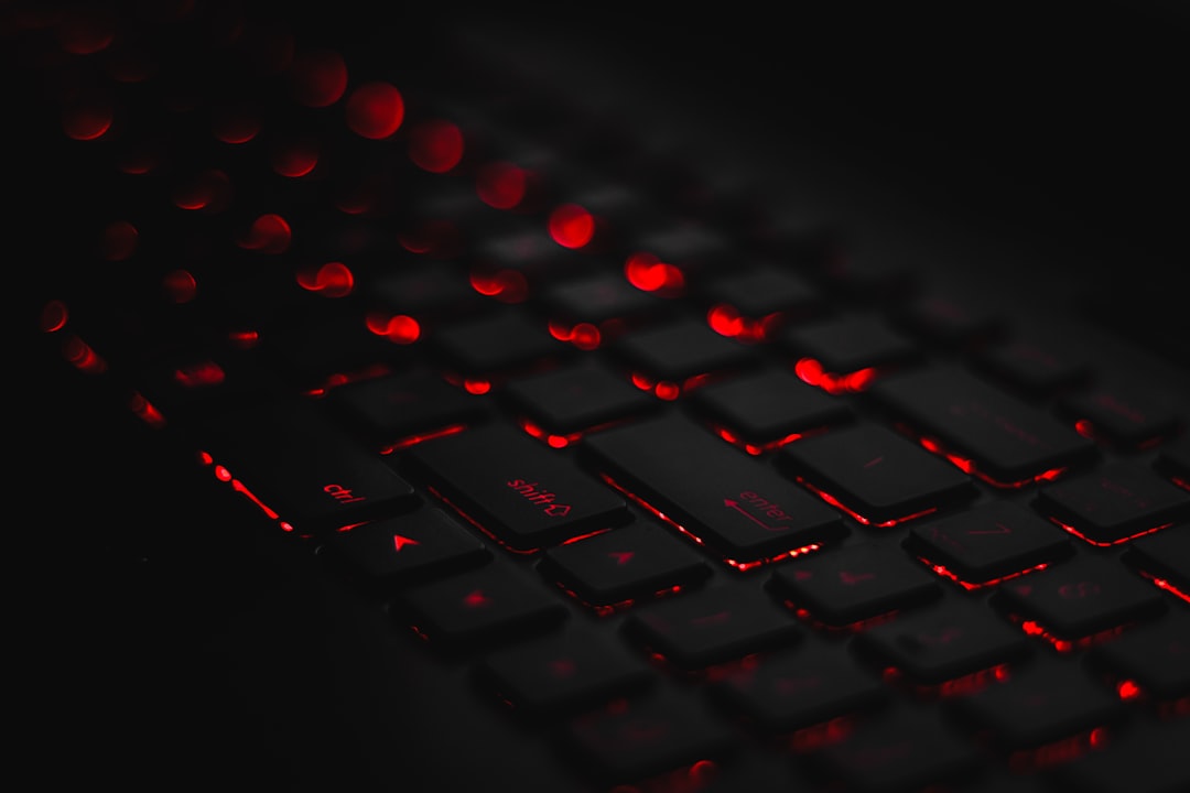 black and red LED laptop keyboard