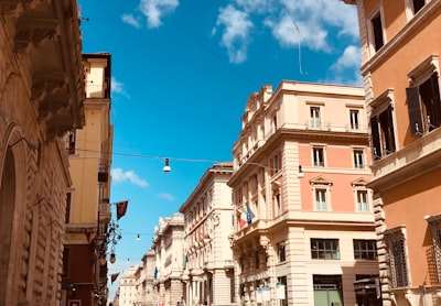 brown building across blue sky