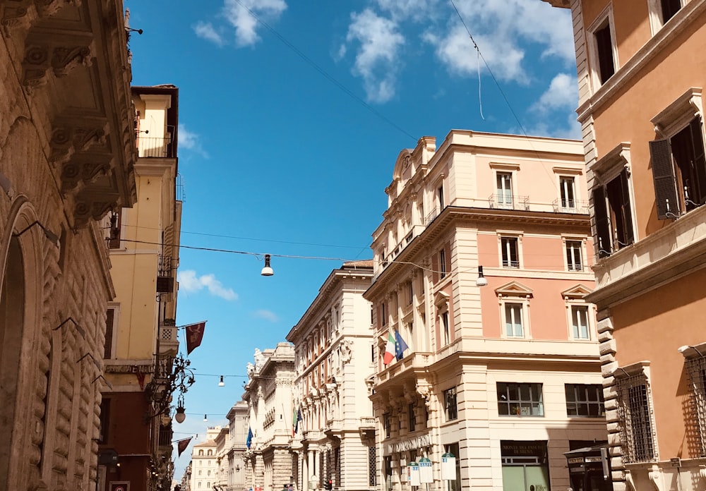 brown building across blue sky