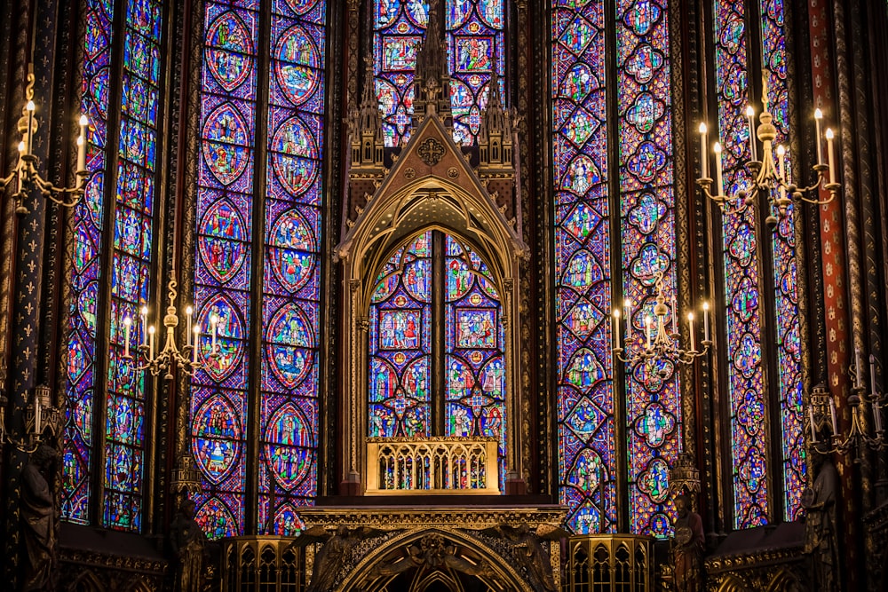 mosaic glass wall of cathedral