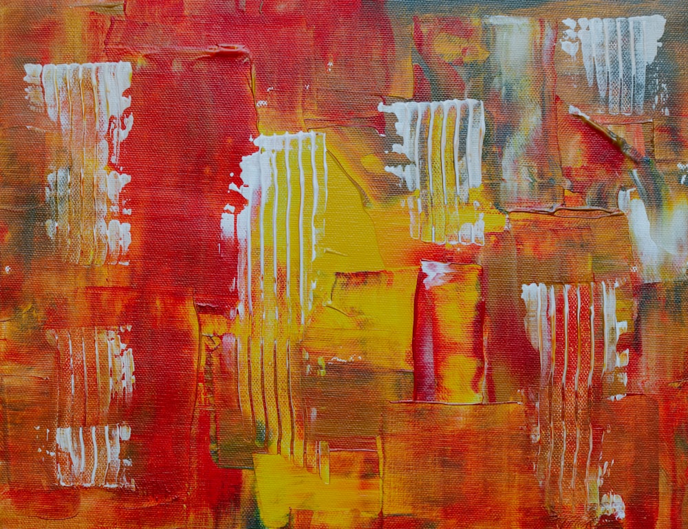 red and yellow abstract painting