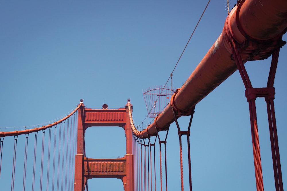 red bridge during daytime