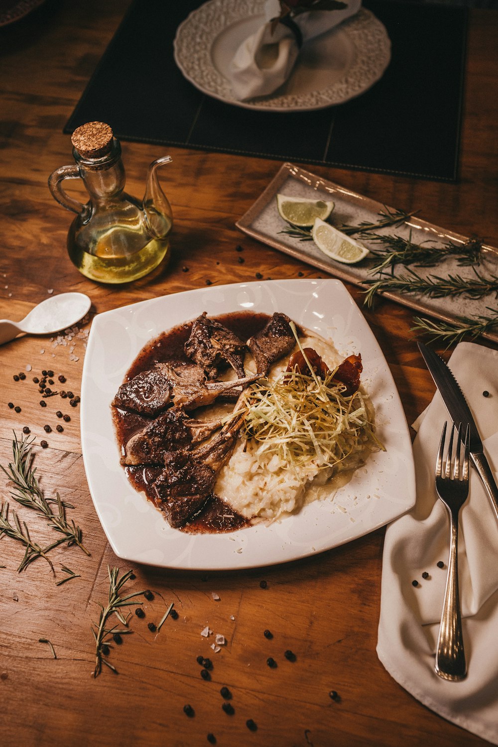 cooked food served on plate