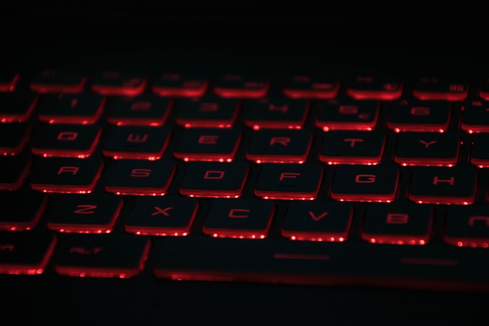 red and black gaming keyboard