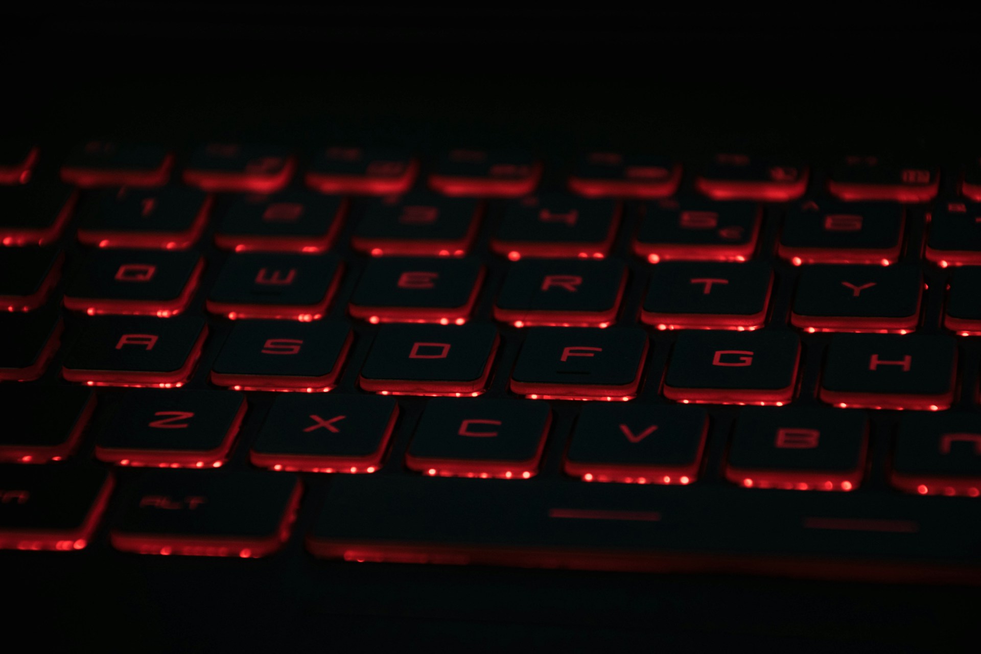 red and black gaming keyboard