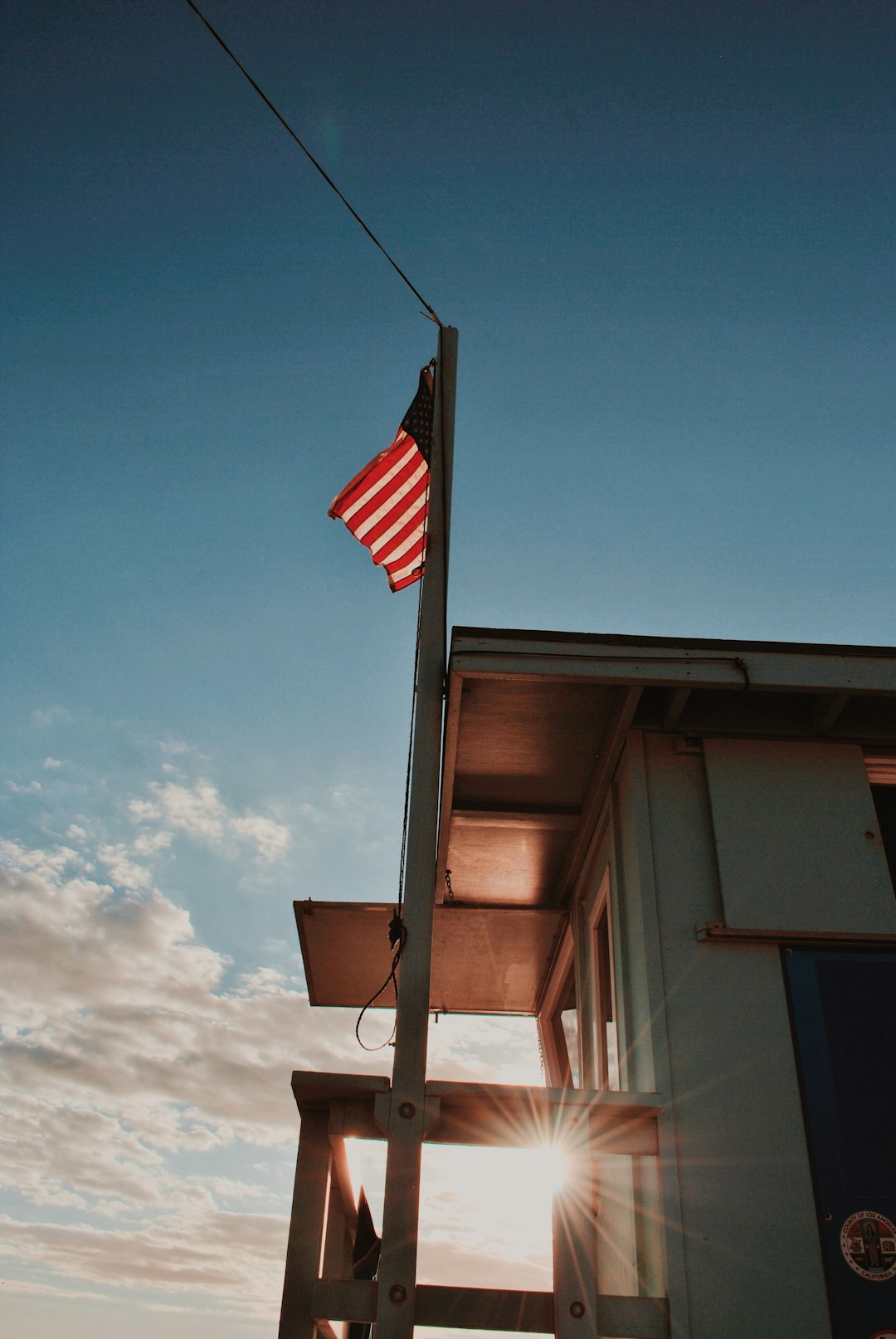 USA flag waving during daytime