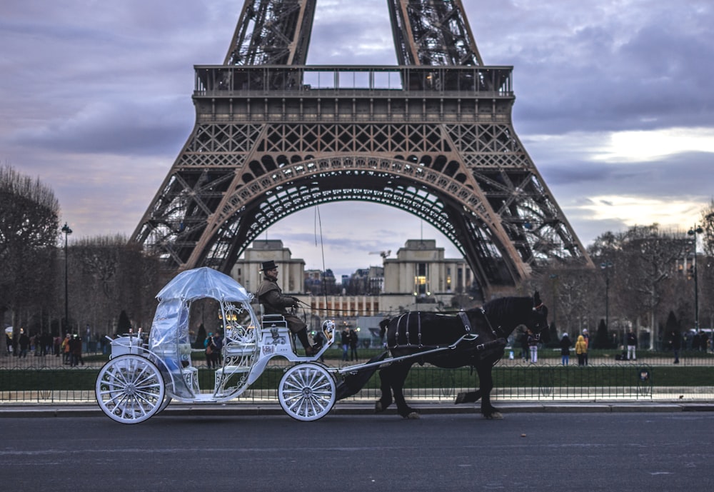 carriage in front of Eiffel Tower