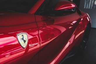 red Ferrari car