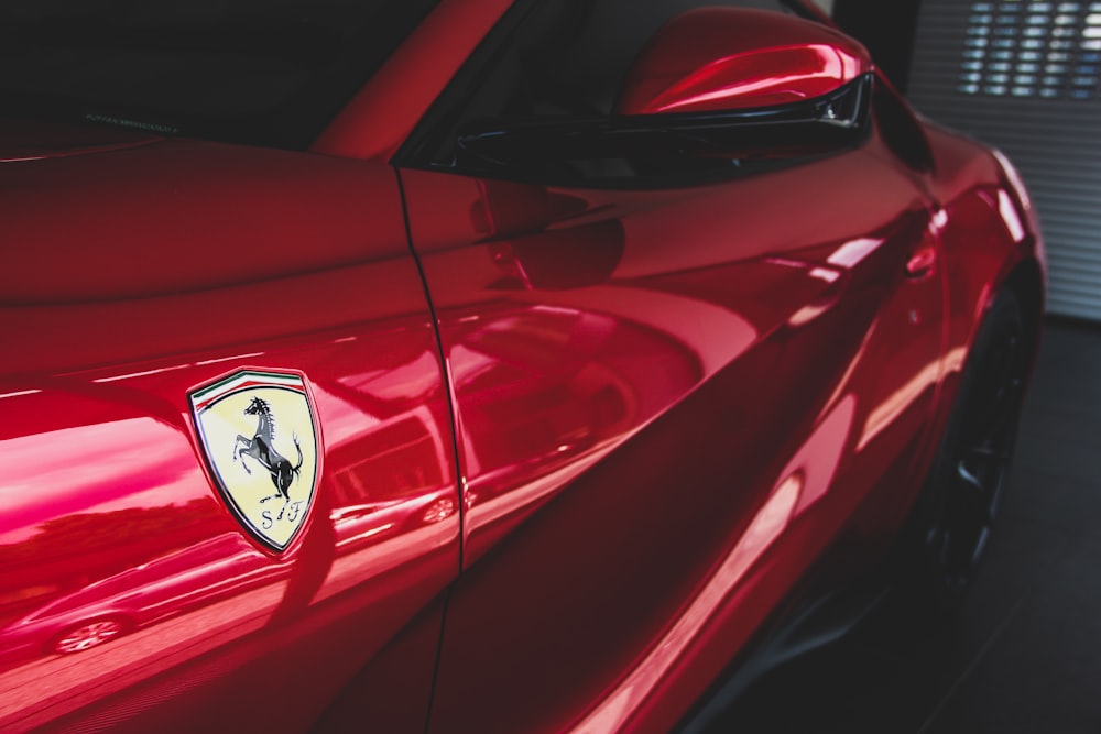 red Ferrari car
