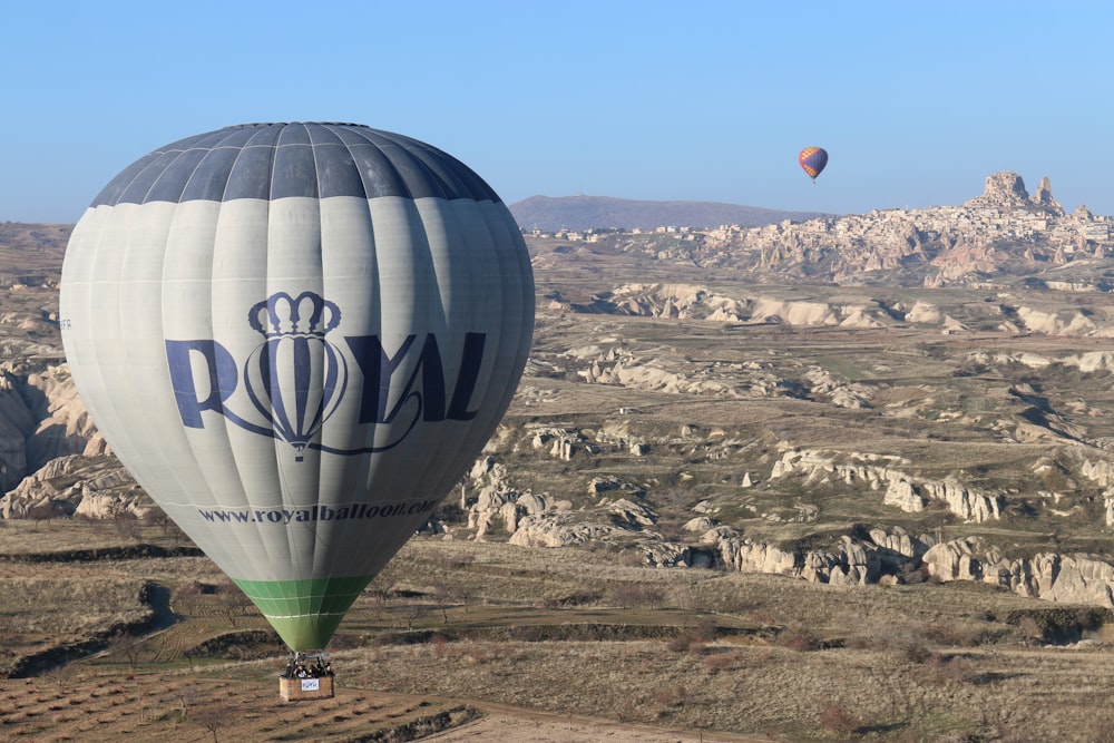 white Royal hot air balloon