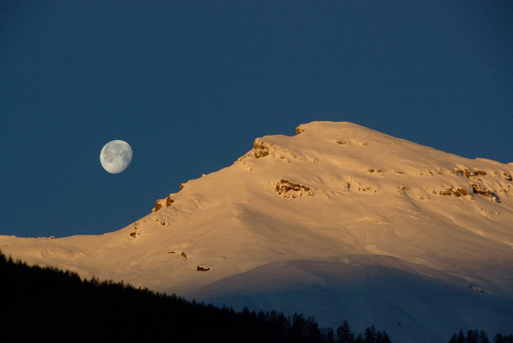 mountain covered with snow