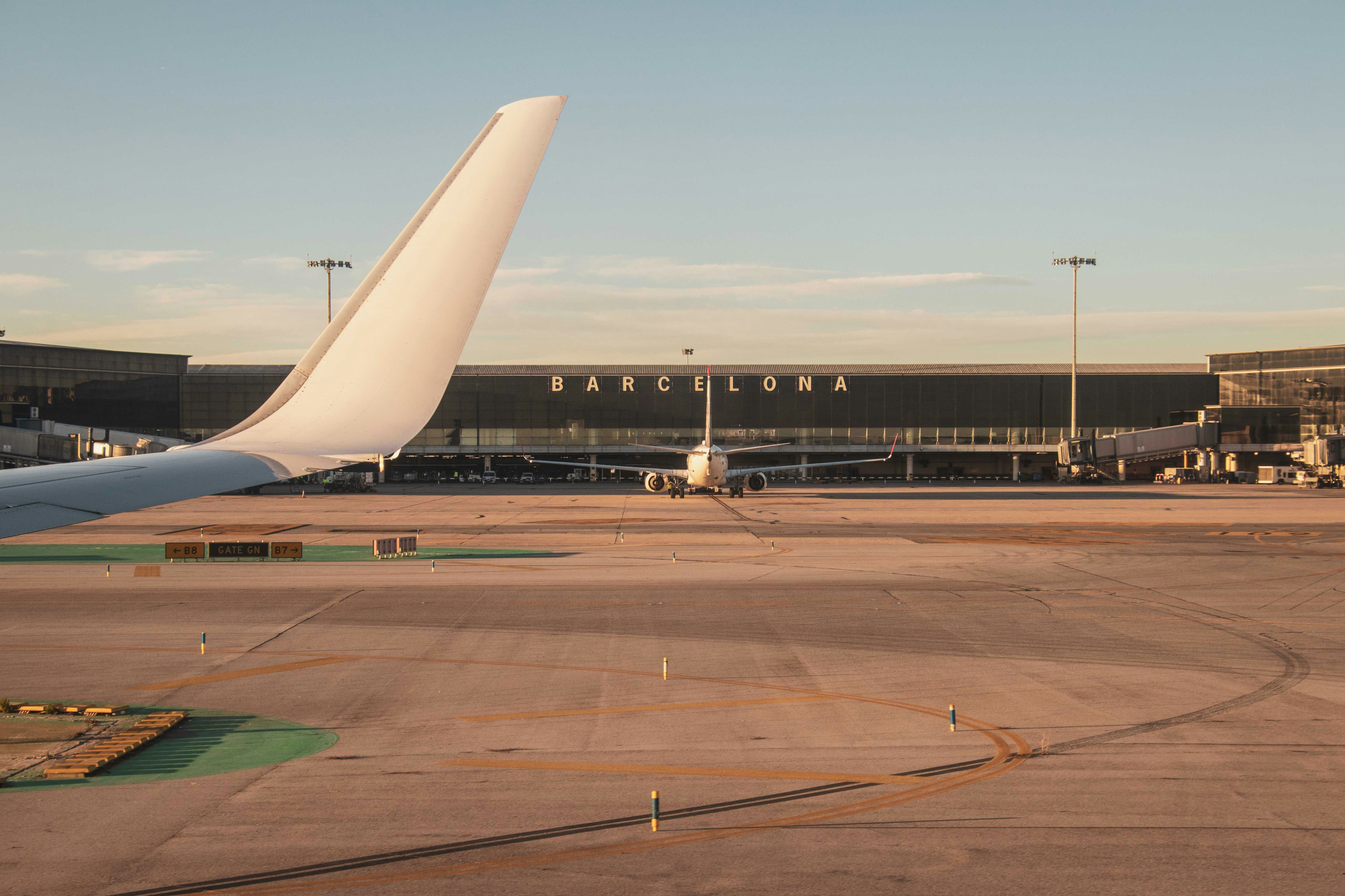 airplane in Barcelona airport, 