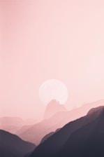 moon near mountain ridge