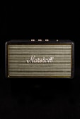 black and gray Marshall guitar amplifier