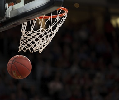 ball under basketball ring