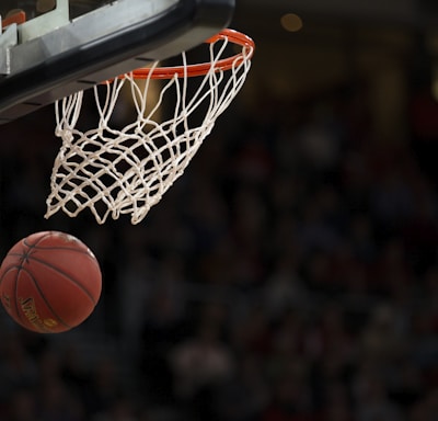 ball under basketball ring