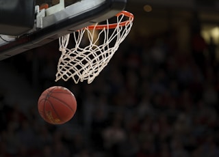 ball under basketball ring